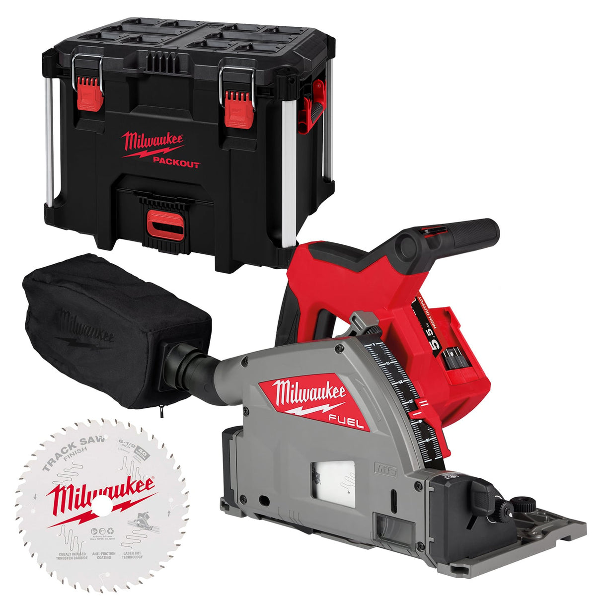Milwaukee M18FPS55-0P M18 Fuel 55mm Plunge Saw, & Packout Case, Guide Rail Compatible