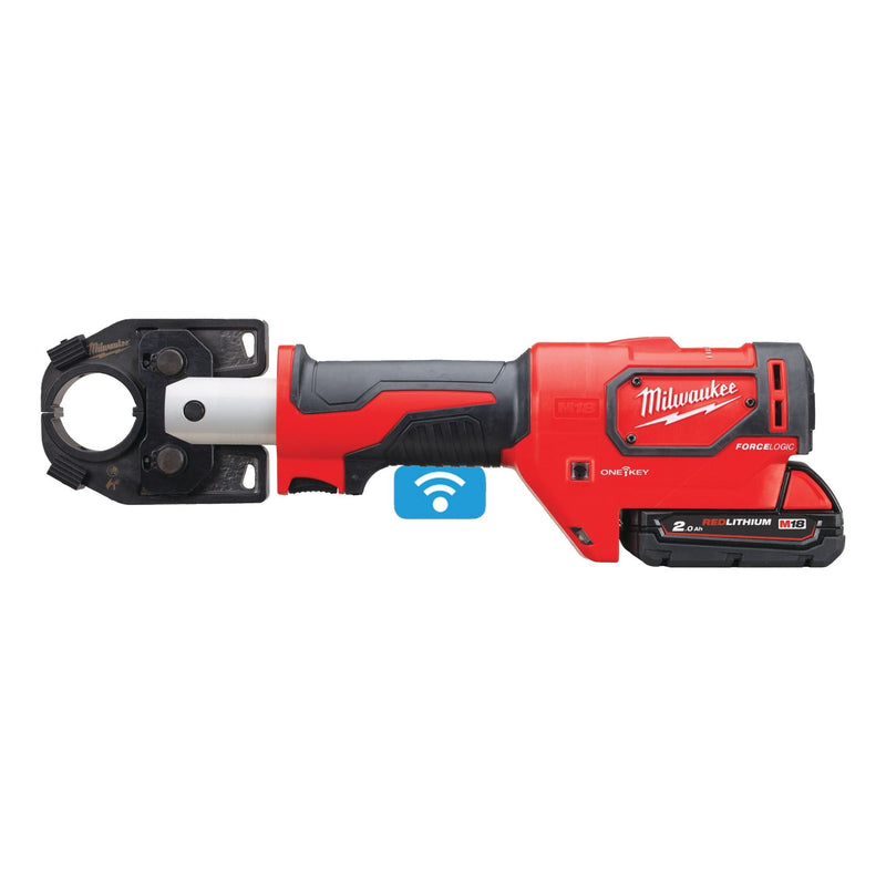 Milwaukee M18HCCT - 201C 18v Force Logic Hydraulic 53KN Cable Crimper Kit - M18HCCT-201C - Milwaukee Tools UK - Trade Counter Direct
