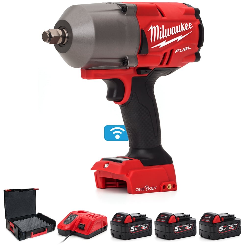 Milwaukee M18ONEFHIWF12 - 503 FUEL One Key 1/2" Impact Wrench 3 x 5.0Ah - M18ONEFHIWF12 - 503 - M18ONEFHIWF12-503 - Milwaukee Tools UK - Trade Counter Direct