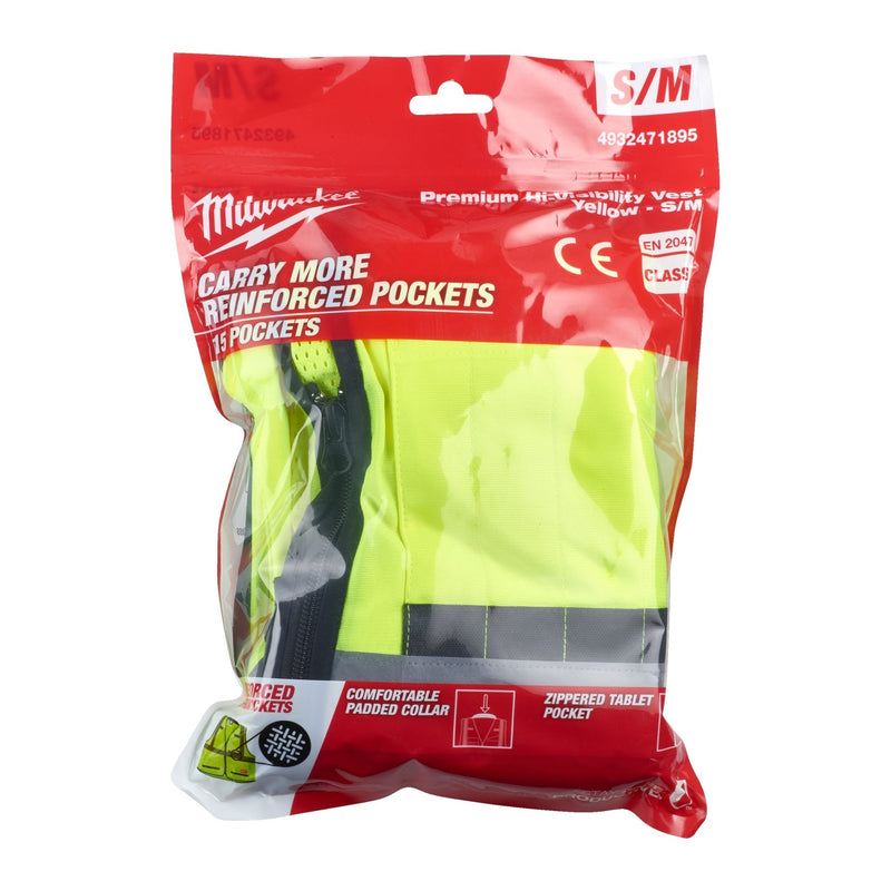 Milwaukee Premium High - Visibility Vest - 4932471898 - Milwaukee Tools UK - Trade Counter Direct