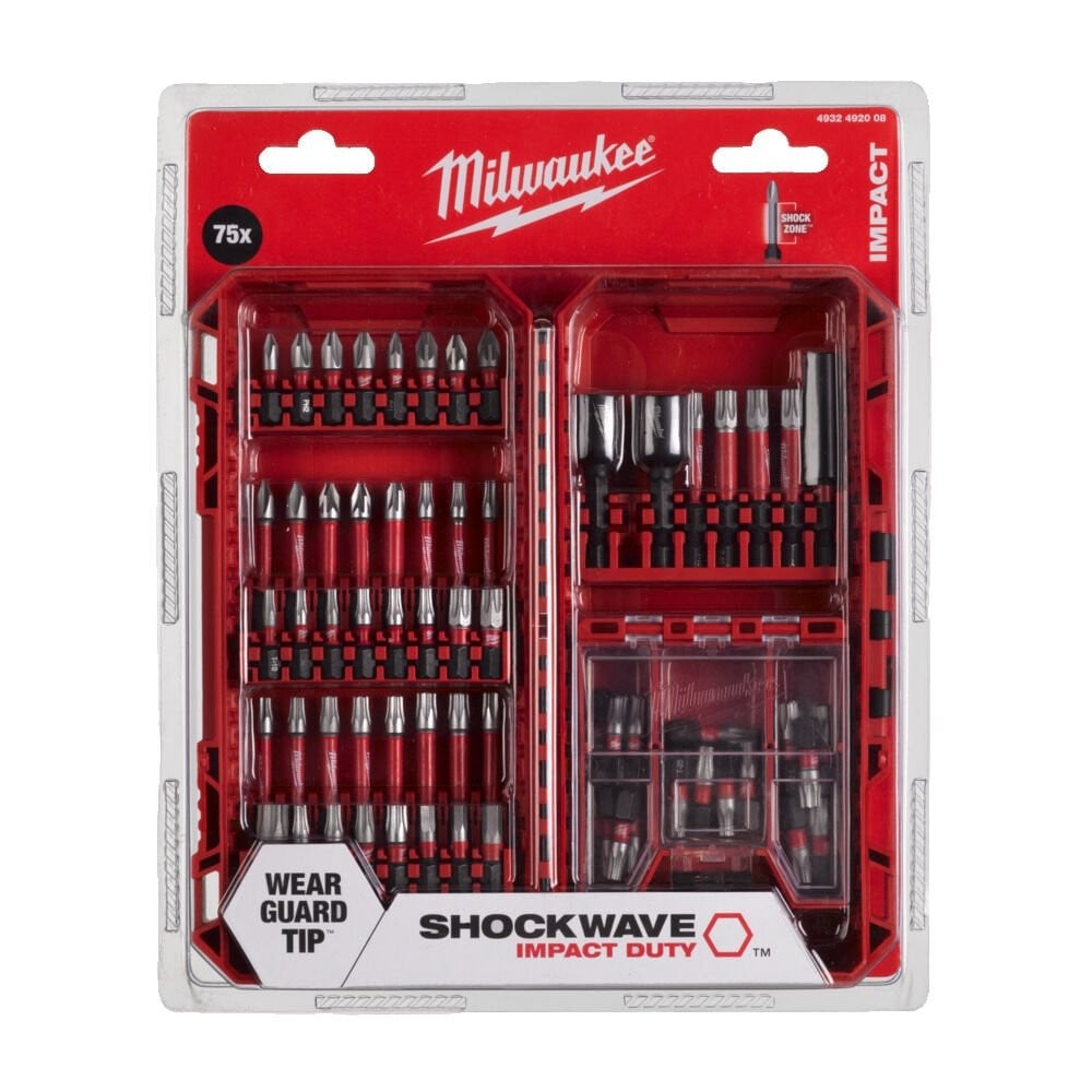 Milwaukee Shockwave Impact duty Bit Set - 75pc - 4932492008 - 4932492008 - Milwaukee Tools UK - Trade Counter Direct