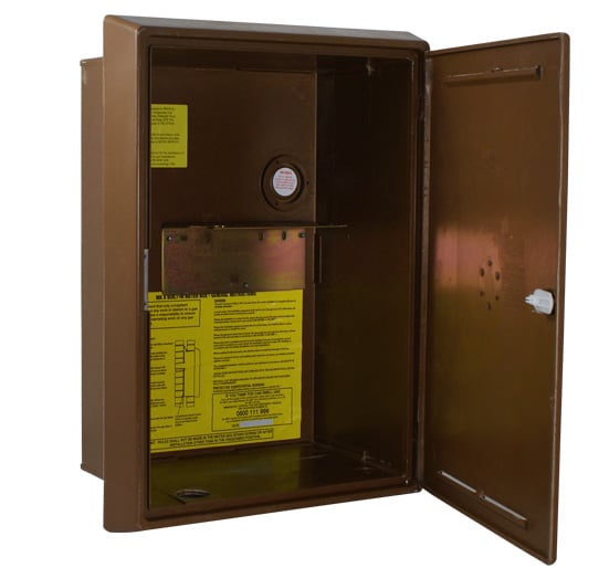 Brown Mitras Gas Meter Box Recessed (595x409x210mm) - Brown Mitras Gas Meter Box