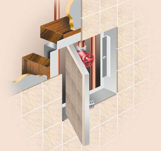 PanelCraft Hinged Tile Access Panel 600x600mm - Non Fire - Rated Metal - SEL7158 - 600 - SEL7158-600 - Access Panels - Trade Counter Direct