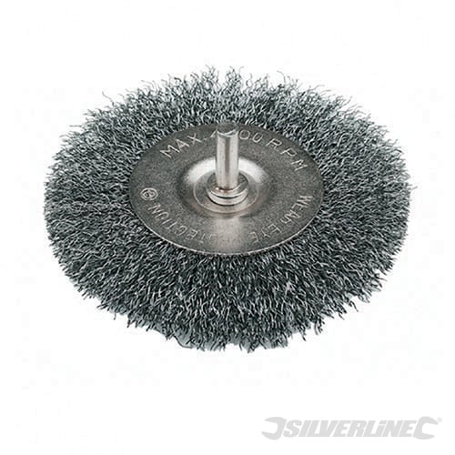 Silverline Rotary Steel Wire Wheel Brush 75mm - PB01