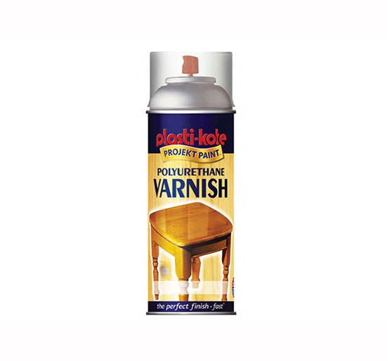 Plasti - kote Polyurethane Varnish Spray - Clear Satin 400 ml - PKT592 - Plasti - kote - Trade Counter Direct