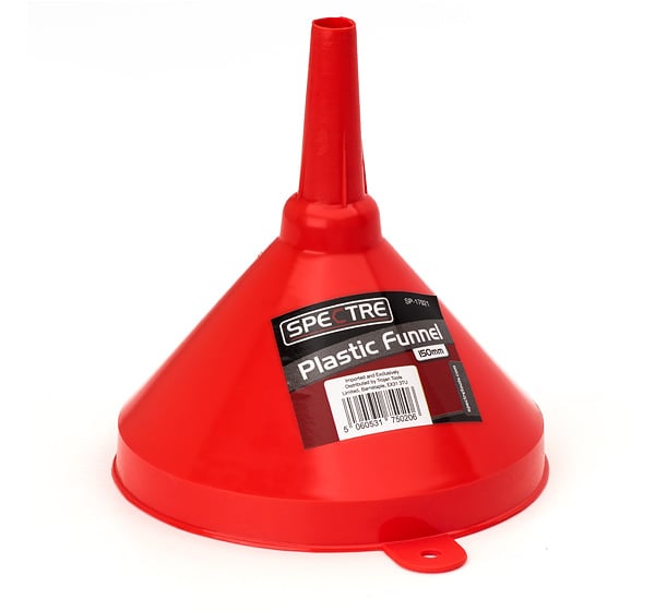Plastic Oil Filtration Funnel, 150mm - FUN150 - FUN150 - FUN150 - Spectre Tools - Trade Counter Direct