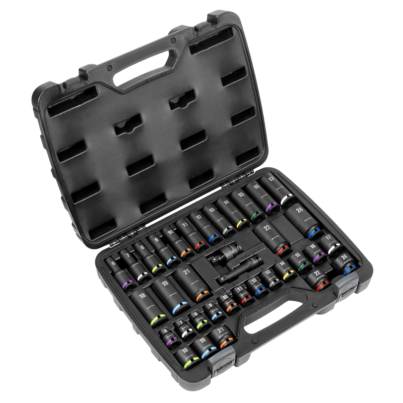 Premier AK5633M 36pc 3/8"Sq Drive Impact Socket Set - AK5633M - Sealey Tools UK - Trade Counter Direct