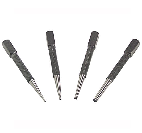 Priory 66SN4 Set of 4 Nail Punches in Wallet - Set Of 4 Nail Punc - PRI66SET4 - Stanley - Trade Counter Direct