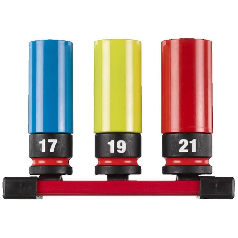 Milwaukee 4932493370 3 Piece 1/2'' Sq. SHOCKWAVE Automotive Impact Socket Set