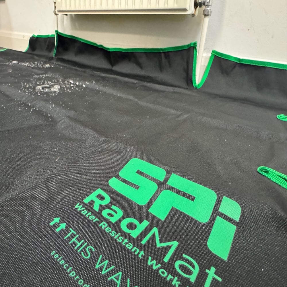 SPI RadMat - Plumbers Work Mat/Dust Sheet – Water Resistant 600D PU Coated Material - 1500mm X 800mm