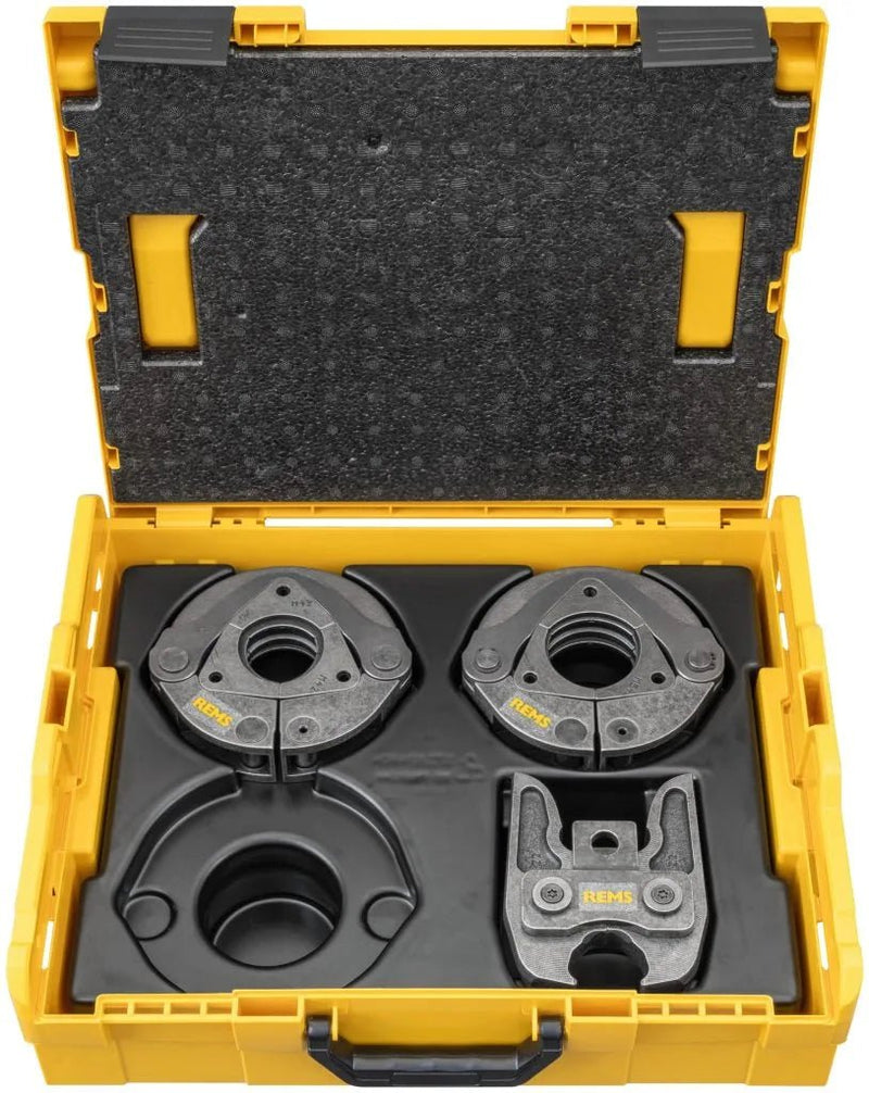 REMS Akku - Press E 22V ACC Gold 2026 Complete Press Tool Bundle (Tongs M15–35, Rings M42–54, 2x Batteries, L - Boxx, Hoodie) - 576X21 - REMS Tools - Trade Counter Direct
