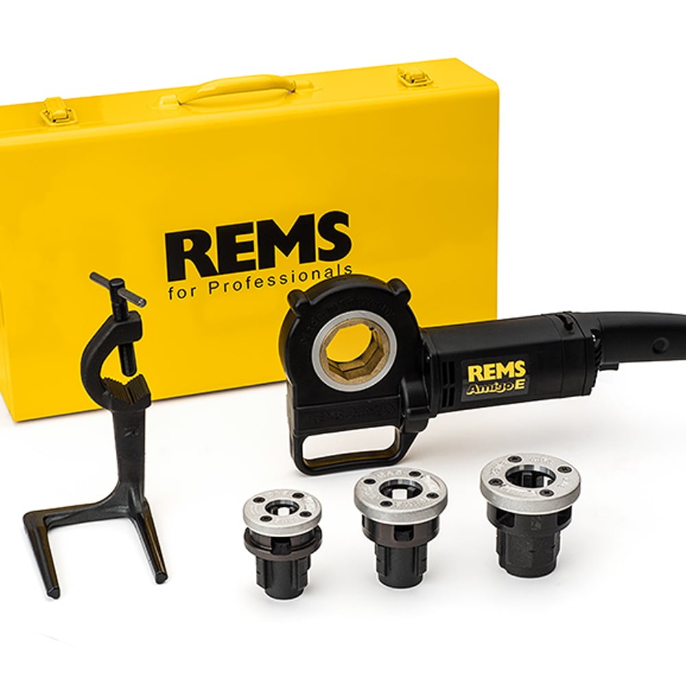 REMS Amigo E Pipe Threading Set M 20, 25, 32mm - 530014-240V - REMS Tools - Trade Counter Direct