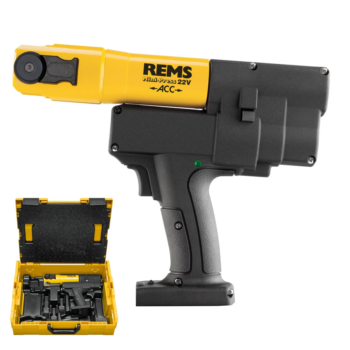 REMS Mini‑Press 22 V ACC Bare Unit With L - BOXX | 578005R22 - 578005R22 - REMS Tools - Trade Counter Direct