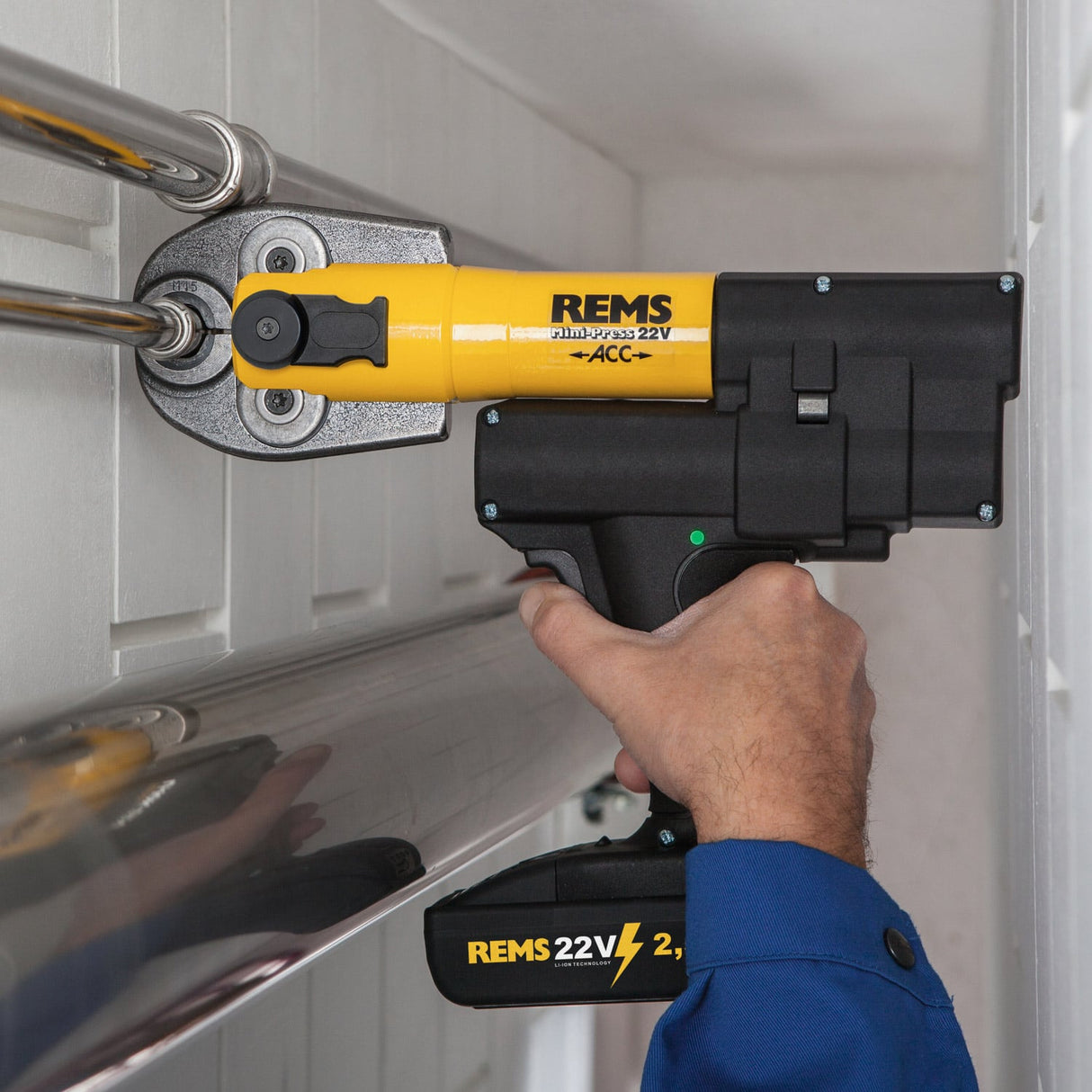 REMS Mini‑Press 22 V ACC Bare Unit With L - BOXX | 578005R22 - 578005R22 - REMS Tools - Trade Counter Direct