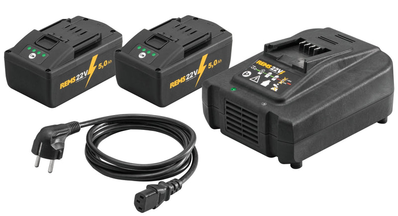 REMS Power-Pack 22 V 5,0 Ah + 5,0 Ah + SFC 290 W – 571593 - 571593R220G - REMS Tools - Trade Counter Direct
