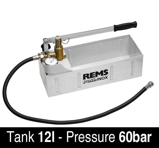 Rems Push INOX 115001 Pressure Testing Pump 60 Bar - Type - 115001 - REMS Tools - Trade Counter Direct