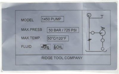 RIDGID 51102 – SCHEMATIC LABEL 1450 - 51102 - 51102 - Ridgid Tools - Trade Counter Direct