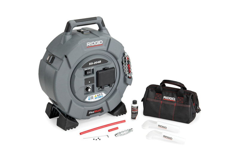 RIDGID K9-204B Battery-Powered FlexShaft Drain Cleaning Kit – 2 × 5.0Ah Batteries – 80318 - 80318 - Ridgid Tools - Trade Counter Direct