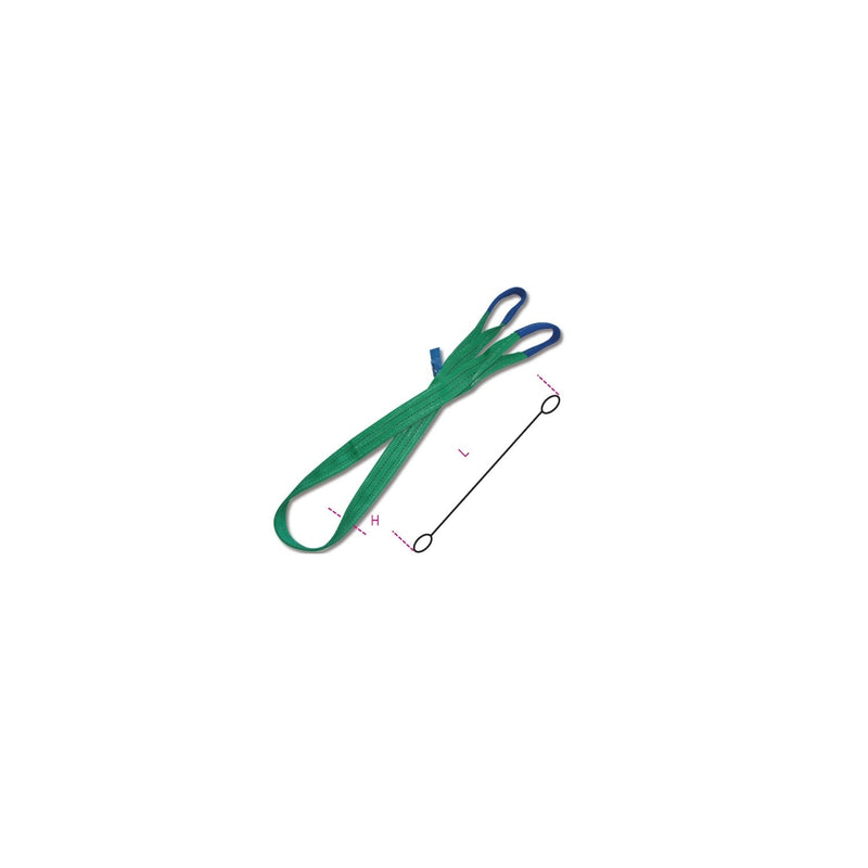 Robur lifting web slings, green 2t two layers with reinforced eyes high - tenacity polyester (PES) belt - 8153 1 - T2 - WEB-081530010 - Robur - Trade Counter Direct