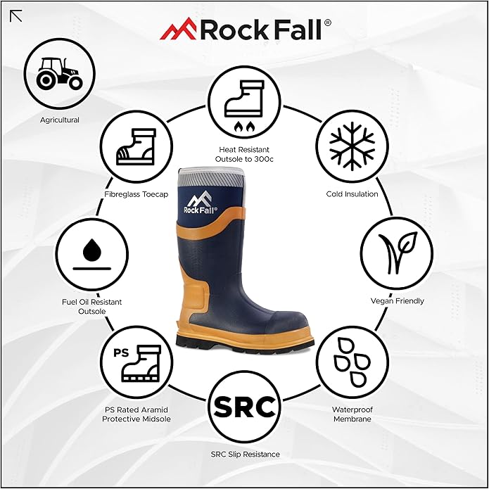 Rock Fall RF290 Silt - Neoprene Safety S5 Wellington - RF290/003 - Rockfall - Trade Counter Direct
