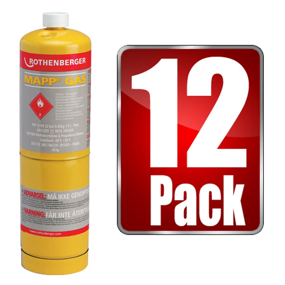 Rothenberger 35536 Mapp Pro Gas Cylinder 12 Pack - Carton Of 12