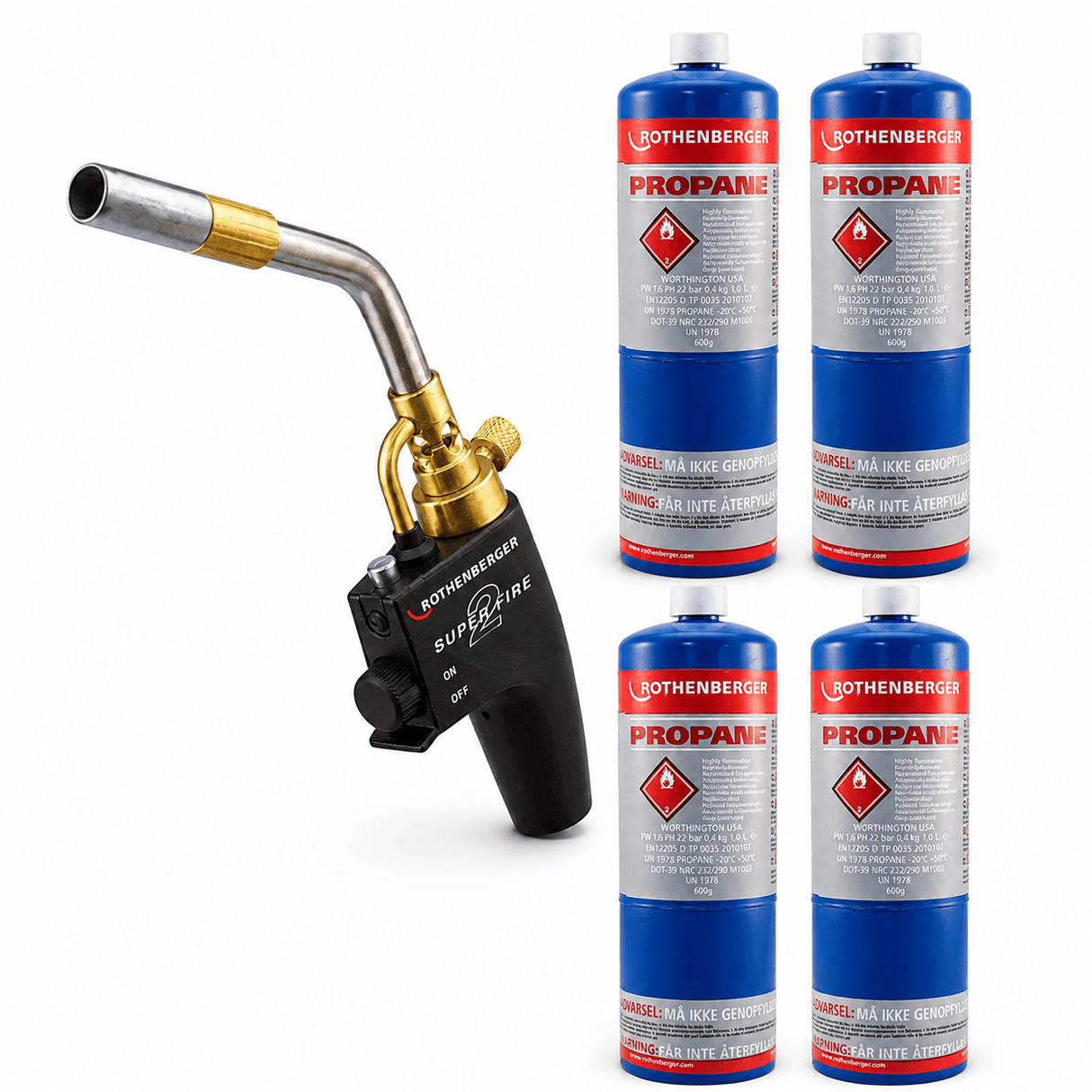 Rothenberger 35644X Superfire 2 Blow Torch with Mapp Gas or Propane Gas - 35644X-P4 - Rothenberger - Trade Counter Direct