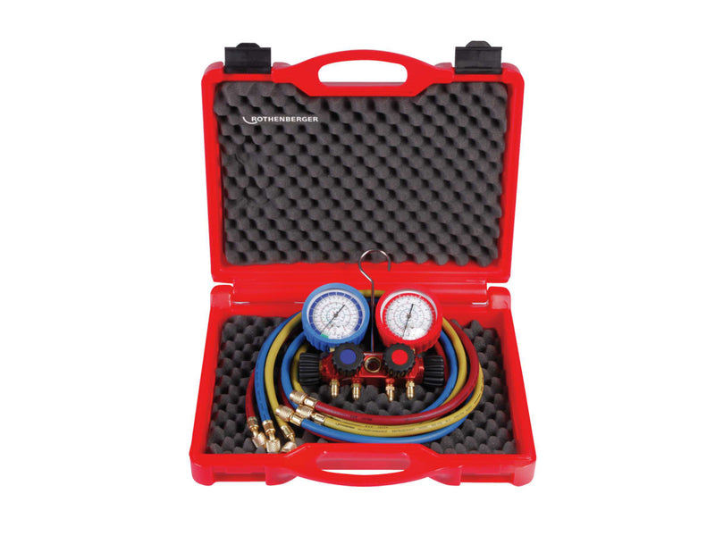 Rothenberger 4 Way Manifold Set with Hoses for R22, R134A, R407C, R404A - ROTH-170601 - Rothenberger - Trade Counter Direct