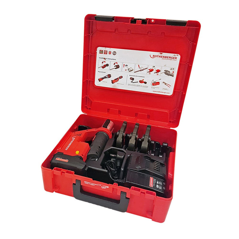 Rothenberger ROMAX Compact TT Press Tool Kit M15 - 22 - 28, 18V 2Ah - 1000002124 - ROMAXCOMPACT-BUN1 - Rothenberger - Trade Counter Direct