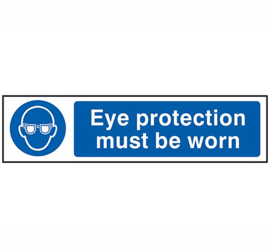 Scan Eye Protection Must Be Worn - PVC 200 x 50mm - Single Unit - SCA5001 - Scan - Trade Counter Direct