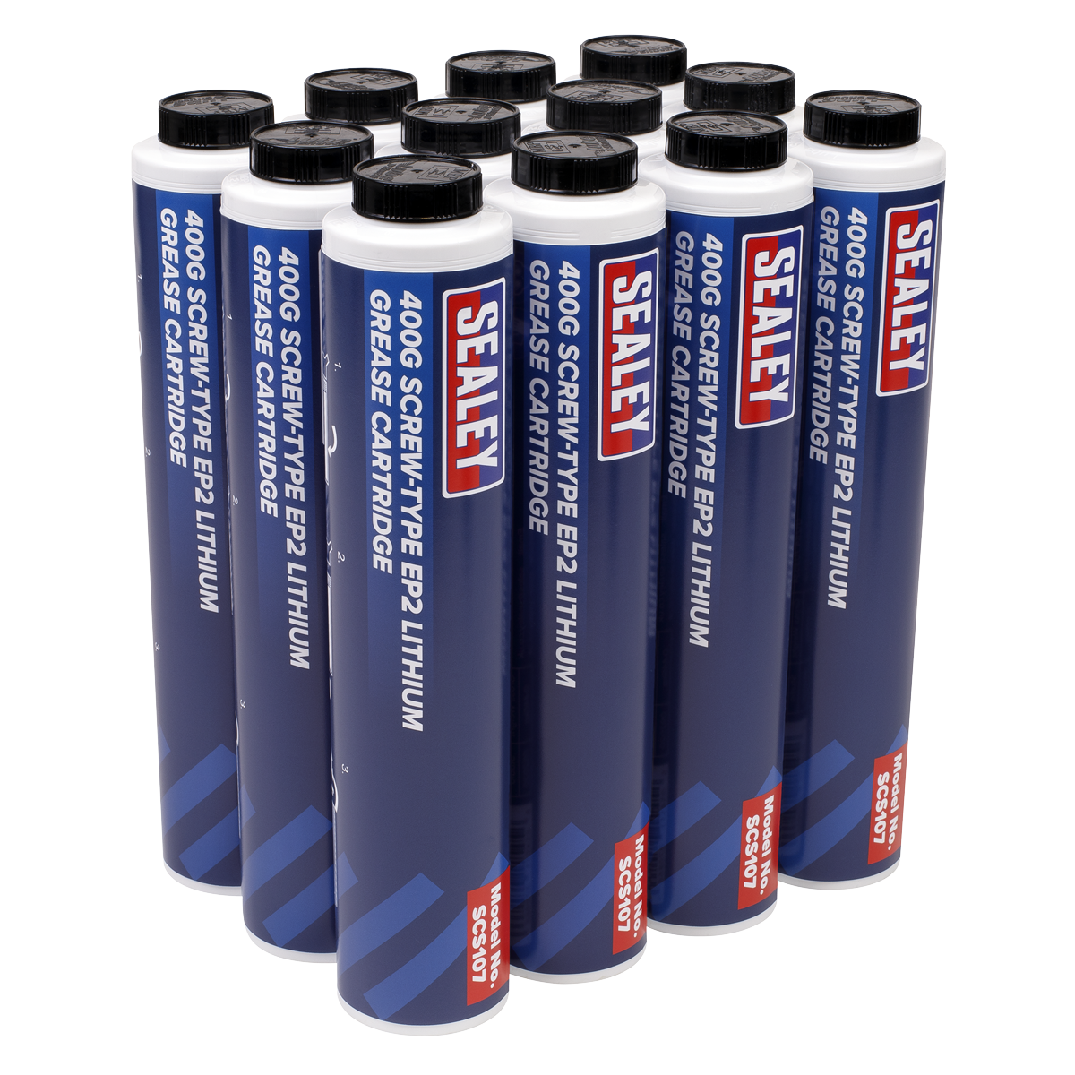 Sealey SCS108 Screw-Type EP2 Lithium Grease Cartridge 400g Pack of 12