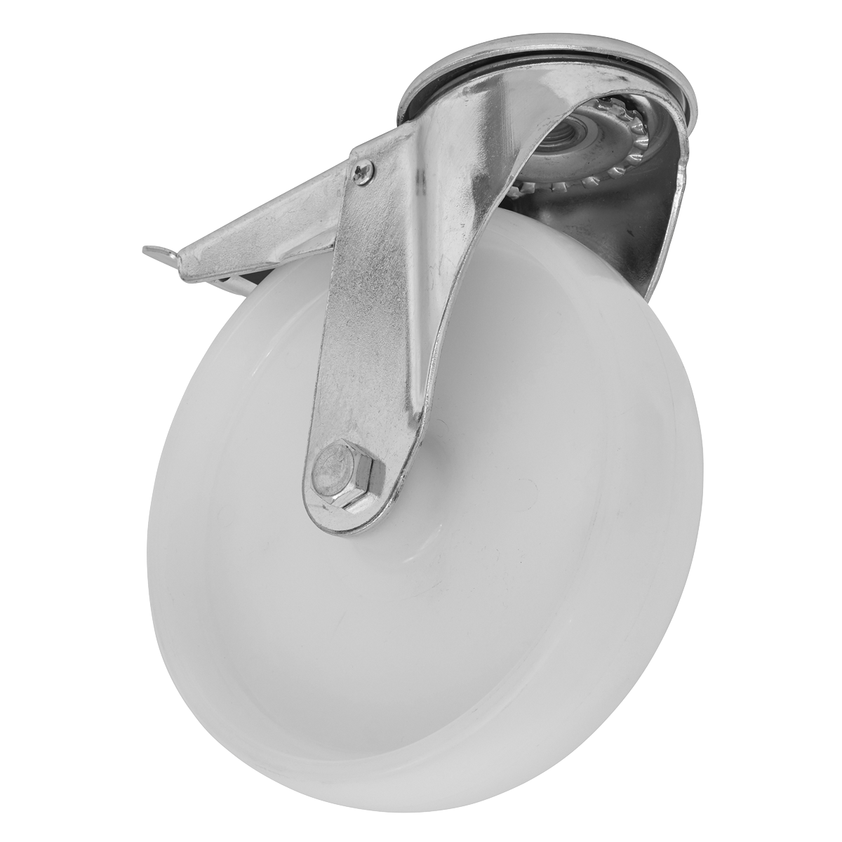 Sealey SCW4125SBLEM Heavy-Duty Nylon Castor Wheel Bolt Hole with Total Lock Ø125mm - Trade