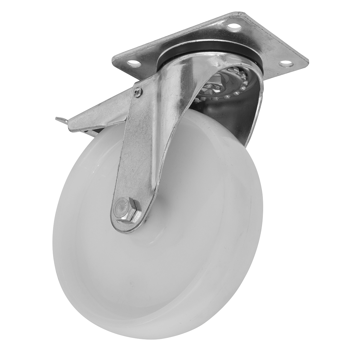 Sealey SCW4125SPLEM Heavy-Duty Nylon Castor Wheel Swivel with Total Lock Ø125mm - Trade