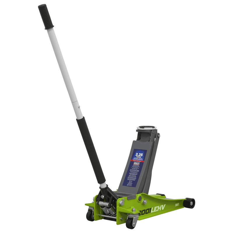 Sealey 2001LEHV Trolley Jack 2.25tonne Low Entry Rocket Lift Hi - Vis Green - 2001LEHV - Sealey Tools UK - Trade Counter Direct