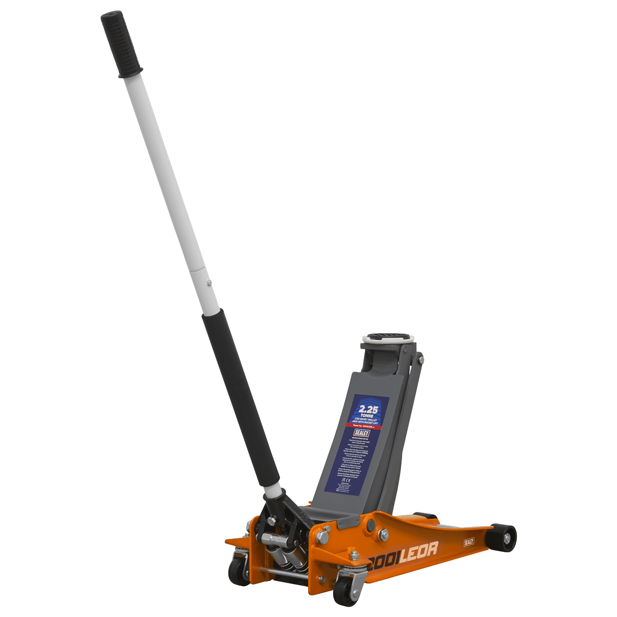 Sealey 2001LEOR Trolley Jack 2.25tonne Low Entry Rocket Lift Orange - 2001LEOR - Sealey Tools UK - Trade Counter Direct