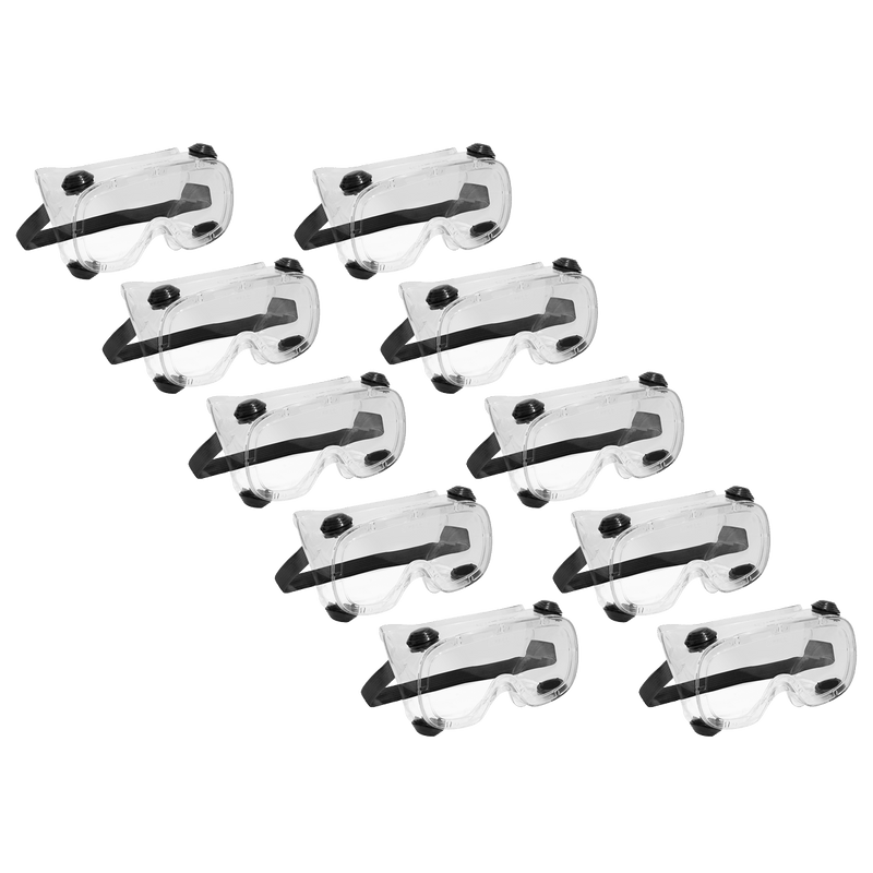 Sealey 201/10 Worksafe® Standard Goggles, Indirect Vent - Pack of 10 - 201/10 - Sealey Tools UK - Trade Counter Direct