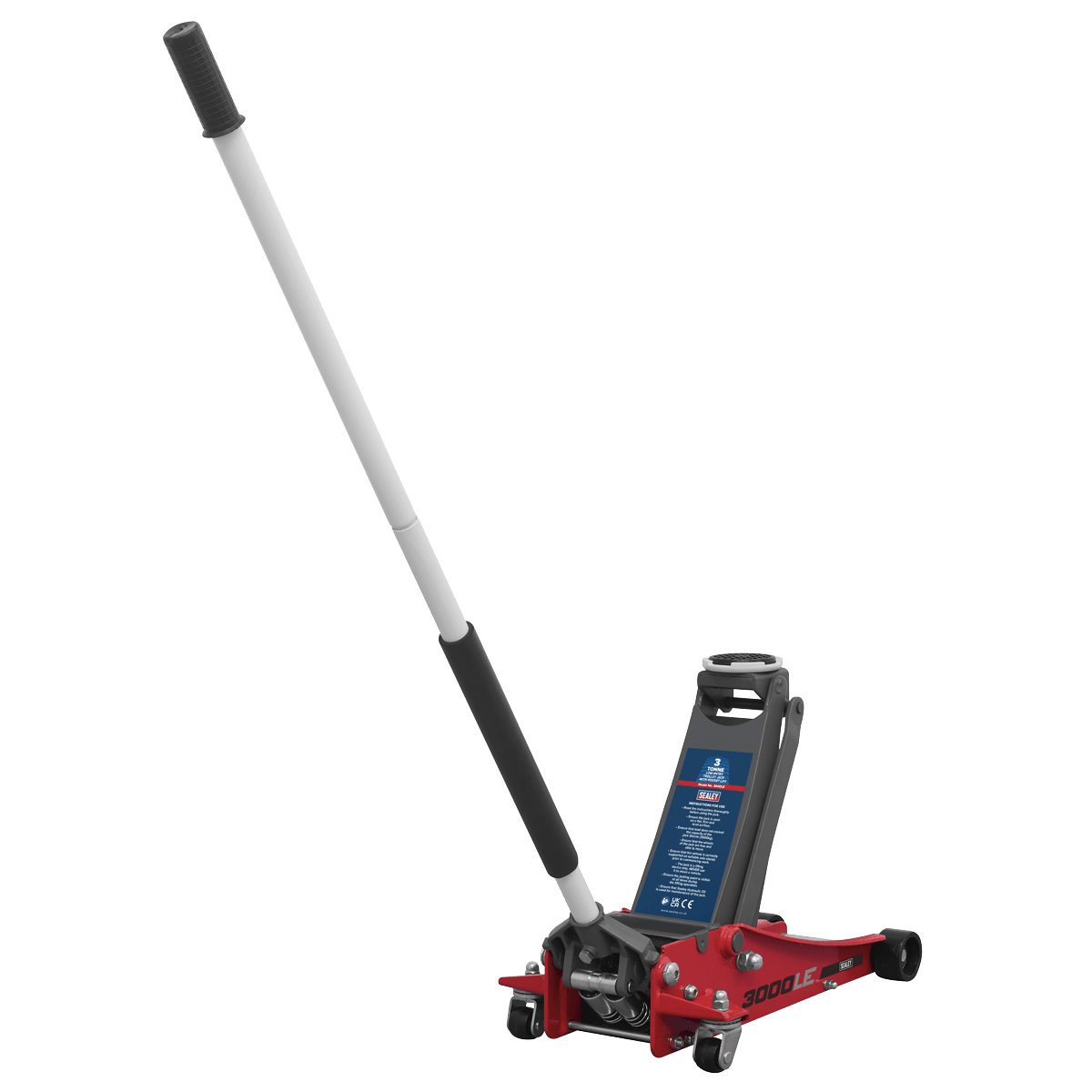 Sealey 3000LE Trolley Jack 3tonne Low Entry Rocket Lift Red - 3000LE - Sealey Tools UK - Trade Counter Direct