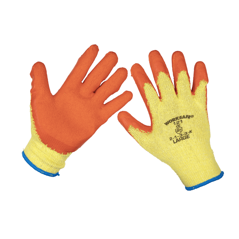 Sealey 9121L Worksafe® Super Grip Knitted Gloves with Latex Palm, Large - Pair - 9121L - Sealey Tools UK - Trade Counter Direct