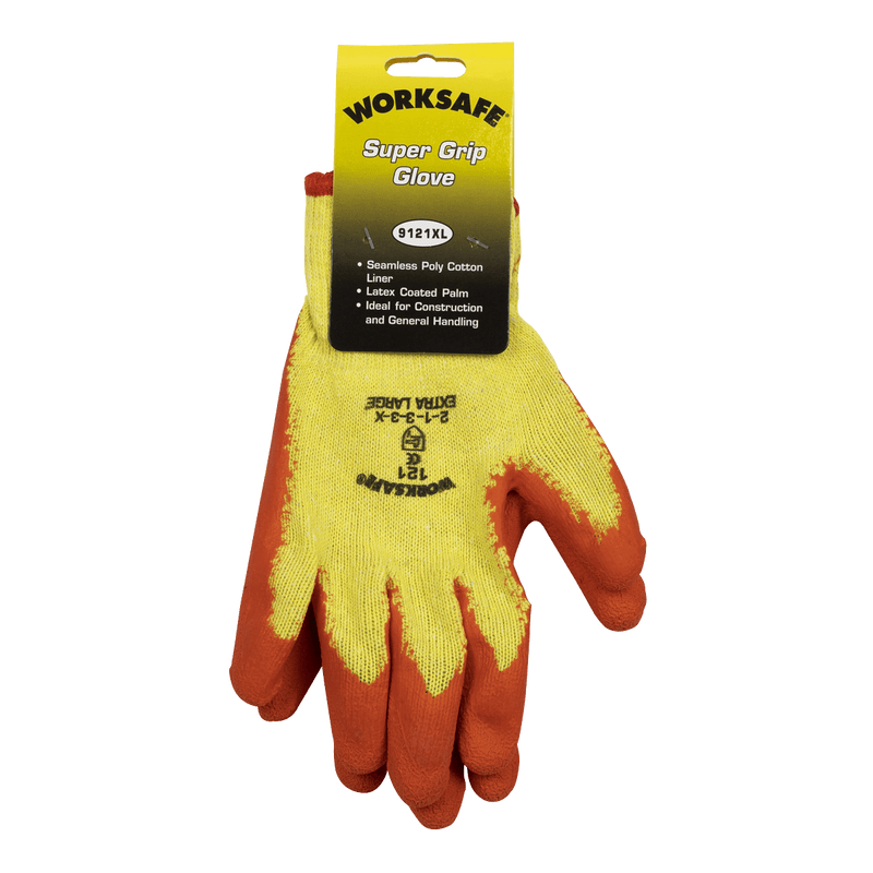 Sealey 9121XL Worksafe® Super Grip Knitted Gloves with Latex Palm, X-Large - Pair - 9121XL - Sealey Tools UK - Trade Counter Direct