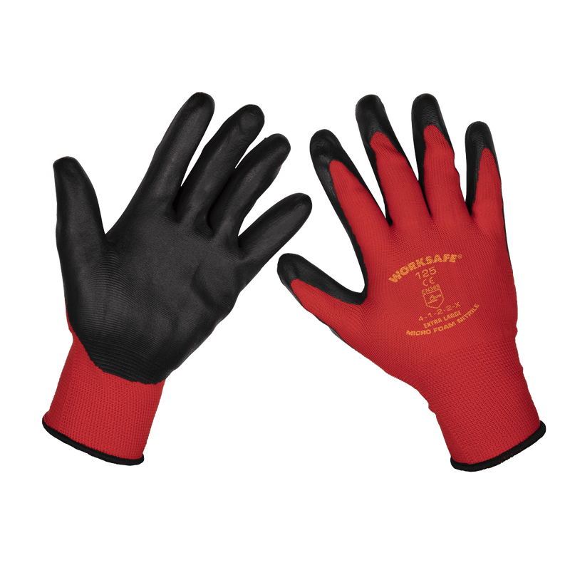 Sealey 9125XL/12 Worksafe® Nitrile Foam Gloves, X-Large - Pack of 12 Pairs - 9125XL/12 - Sealey Tools UK - Trade Counter Direct