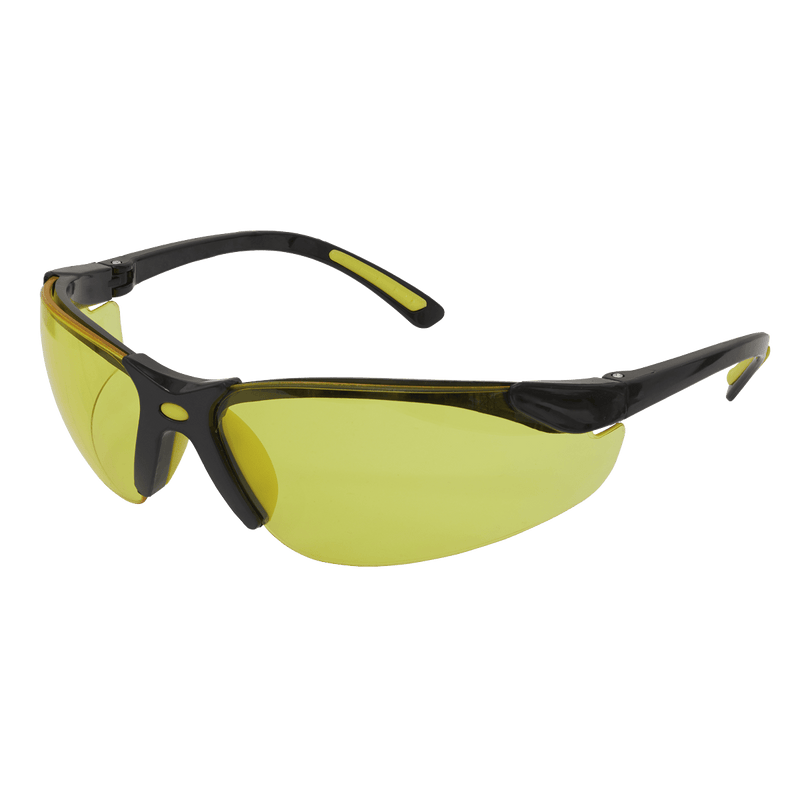 Sealey 9215 Worksafe® Zante Style Amber Lens Safety Glasses with Flexi Arms - 9215 - Sealey Tools UK - Trade Counter Direct