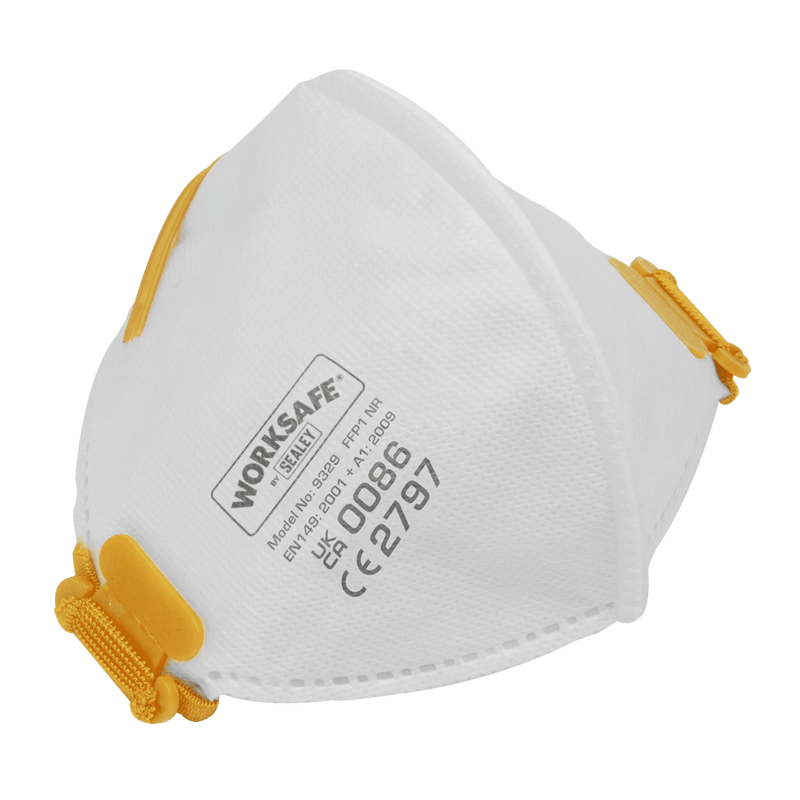 Sealey 9329/10 Worksafe® Fold Flat Mask FFP1 - Pack of 10 - 9329/10 - Sealey Tools UK - Trade Counter Direct