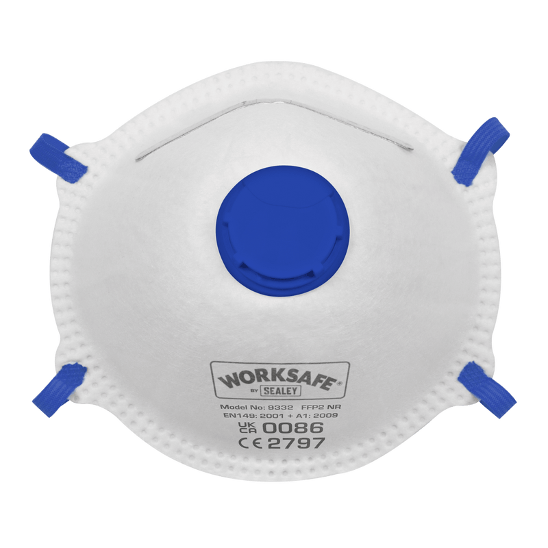 Sealey 9332/10 Worksafe® Valved Cup Mask FFP2 - Pack of 10 - 9332/10 - Sealey Tools UK - Trade Counter Direct