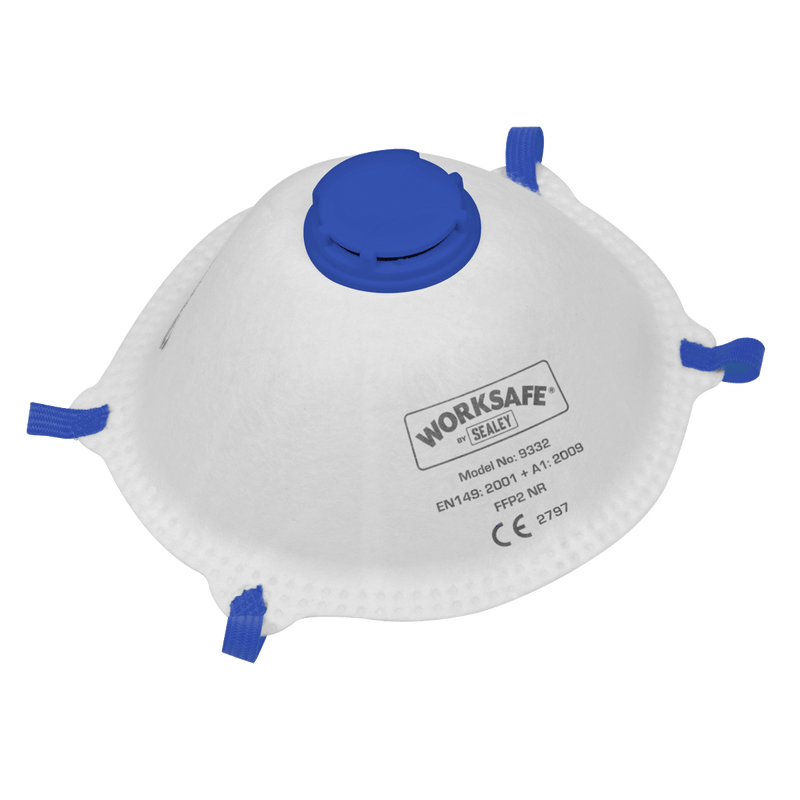 Sealey 9332/10 Worksafe® Valved Cup Mask FFP2 - Pack of 10 - 9332/10 - Sealey Tools UK - Trade Counter Direct