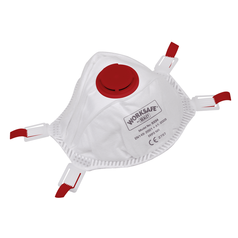 Sealey 9334/10 Worksafe® FFP3 Valved Cup Mask - Pack of 10 - 9334/10 - Sealey Tools UK - Trade Counter Direct