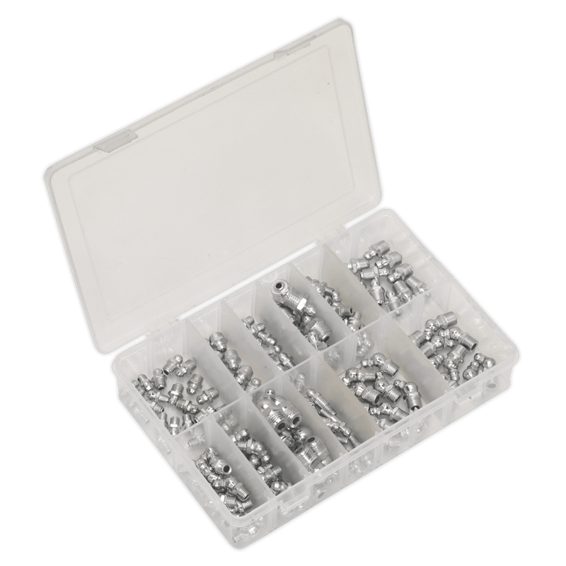 Sealey AB009GN Grease Nipple Assortment 130pc - Metric, BSP & UNF - AB009GN - Sealey Tools UK - Trade Counter Direct