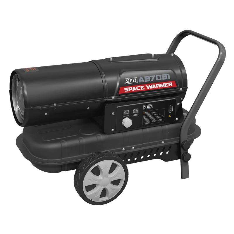 Sealey AB7081 Space Warmer® Paraffin/Kerosene/Diesel Heater 70,000Btu/hr with Wheels - AB7081 - Sealey Tools UK - Trade Counter Direct
