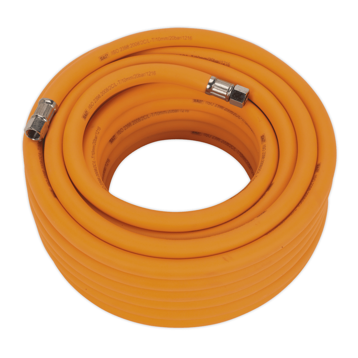 Sealey AHHC1538 Air Hose 15m x Ø10mm Hybrid High - Visibility with 1/4"BSP Unions - AHHC1538 - Sealey Tools UK - Trade Counter Direct