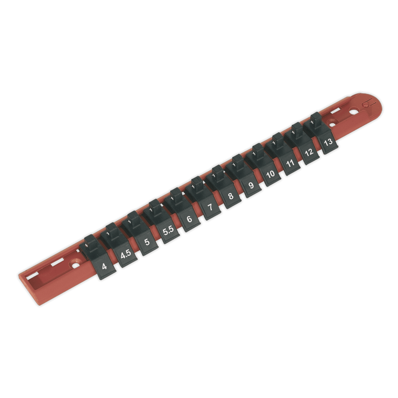 Sealey AK1412 Socket Retaining Rail with 12 Clips 1/4"Sq Drive - AK1412 - Sealey Tools UK - Trade Counter Direct
