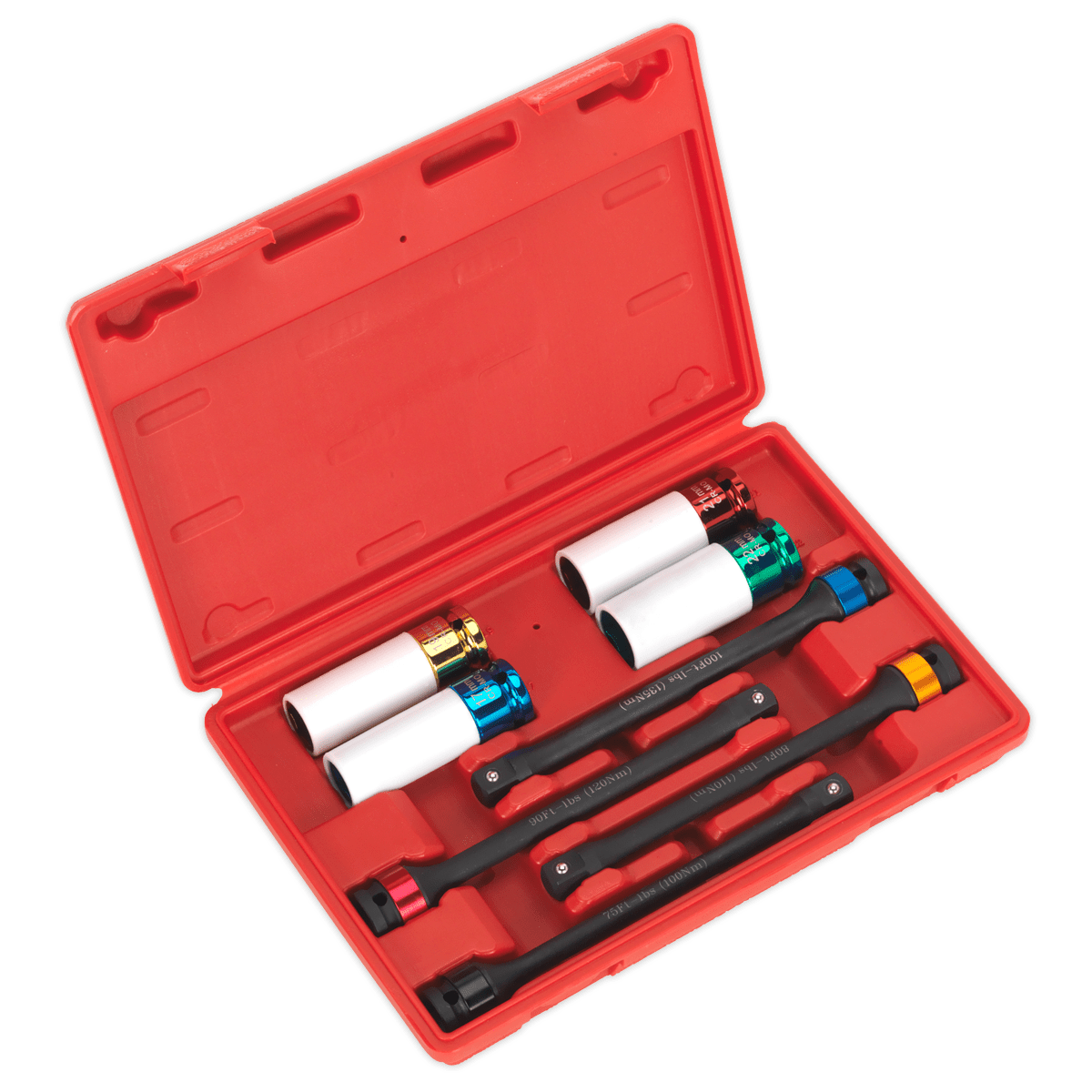 Sealey AK2243 Torque Stick & Aluminium Wheel Impact Socket Set 1/2"Sq Drive 8pc - AK2243 - Sealey Tools UK - Trade Counter Direct