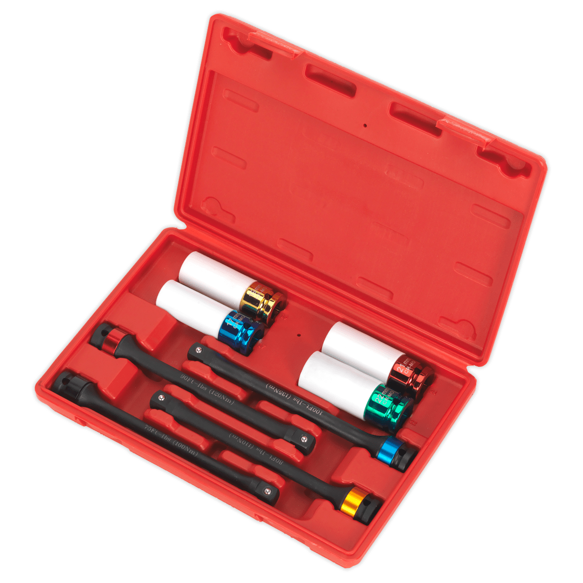 Sealey AK2243 Torque Stick & Aluminium Wheel Impact Socket Set 1/2"Sq Drive 8pc - AK2243 - Sealey Tools UK - Trade Counter Direct